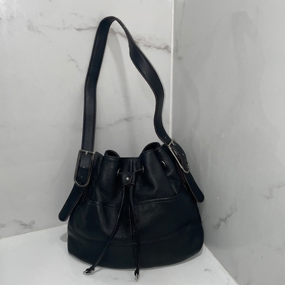 Tignanello Handbags - Black Leather Bucket Bag